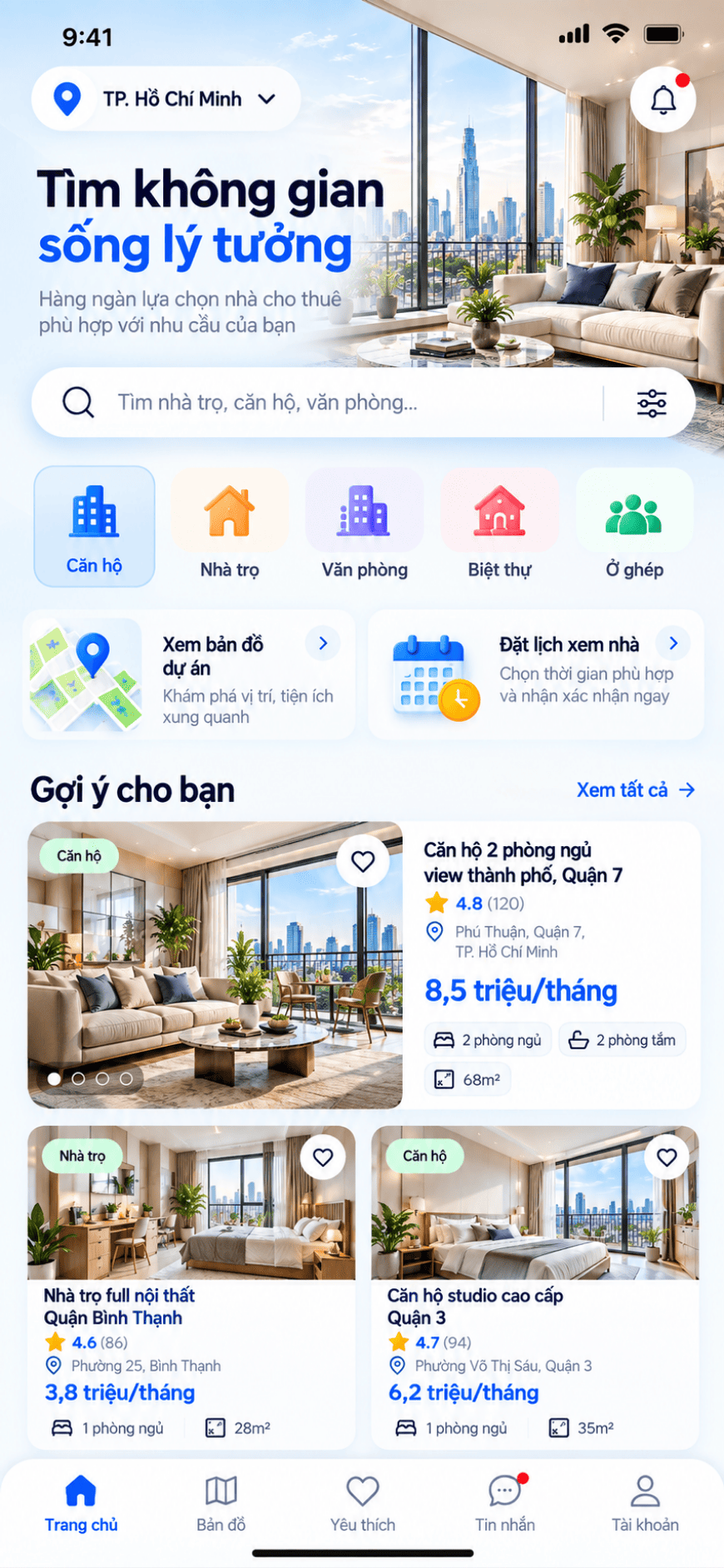 App cho thuê Nhà trọ / Văn phòng / Chung cư
